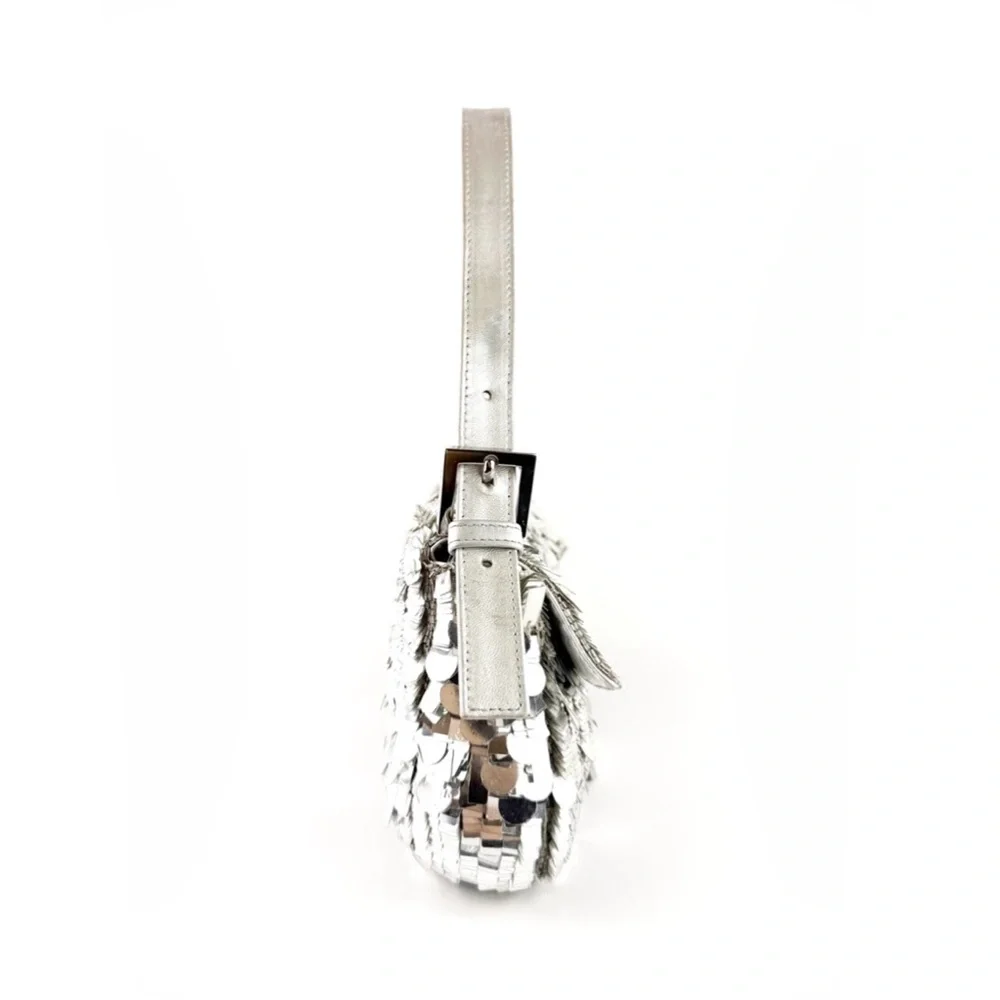 •SOLD• RARE Fendi Metallic Silver Sequin Baguette - Picture 6 of 8
